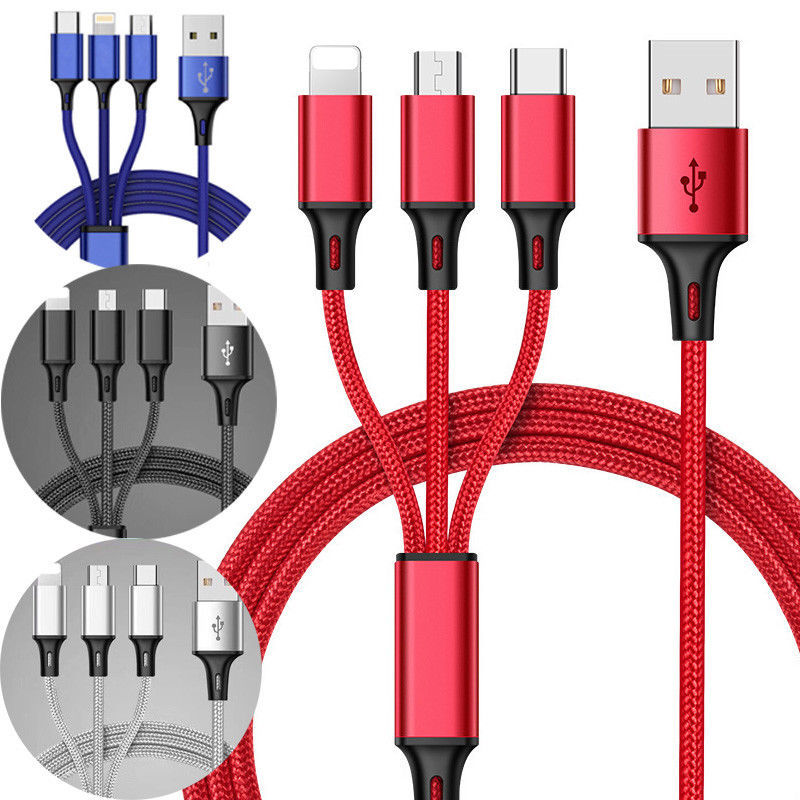 Compatible With, Braided 3-in-1 Data Cable