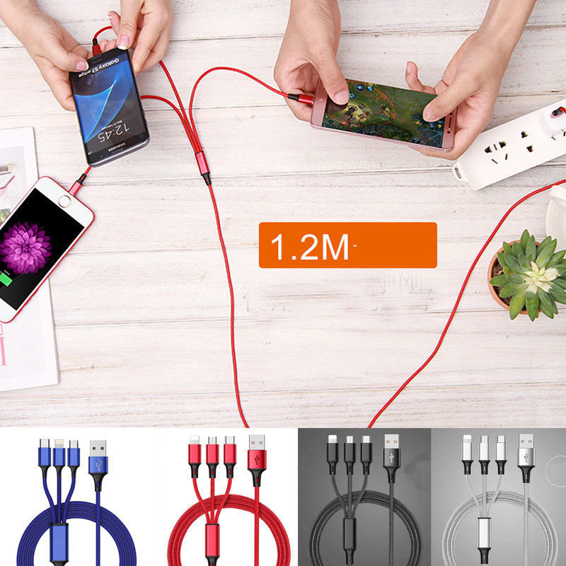 Compatible With, Braided 3-in-1 Data Cable